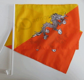 Bandeira de carro de país de venda quente do Butão com pólo