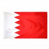 Red white Bahrain flag 100%polyester high quality heat sublimation pongee national flag