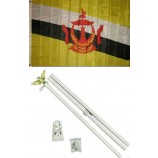 3x5 Brunei Flag White Pole Kit Set 3x5 BEST Garden Outdor Decor polyester material FLAG PREMIUM Vivid Color and UV Fade Resistant