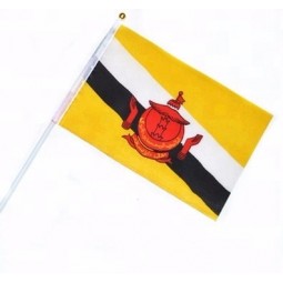Wholesale custom high quality Brunei hand flag polyester hand waving flag