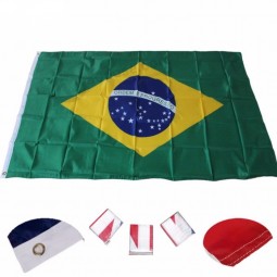 Wholesale custom  3x5ft Polyester National Country Brazil Flags