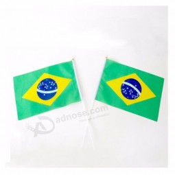 Cheap Custom Made Small Size Brazil Hand Held Waving Flags