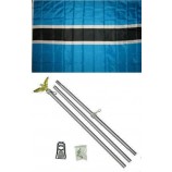 Botswana Flag Aluminum with Pole Kit Set for Home and Parades, Official Party, All Weather Indoors Outdoors