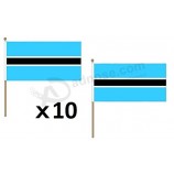 Botswana Flag 12'' x 18'' Wood Stick - Botswanan Flags 30 x 45 cm - Banner 12x18 in with Pole
