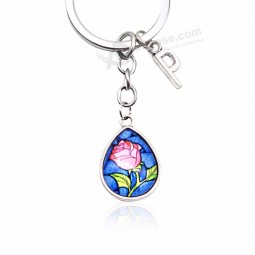 Trendy Ladies Roses Pattern Hand-painted DIY personalised keyrings Decoration Dackpack Pendant Valentine's Day Gift