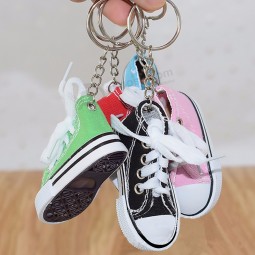 Mini Canvas Shoes Sneaker Tennis personalized keychains Creative Key Ring Chain Simulation Sport Shoes Funny Keyring Pendant Gift
