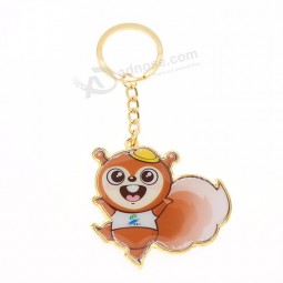 Customized printing zinc alloy material printed metal personalized keychains own logo