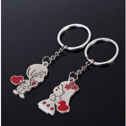 Customize Metal Heart Shaped Couple personalized keychains