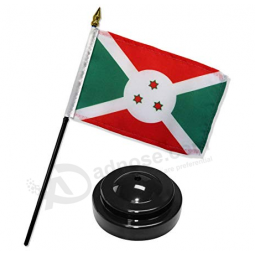Professional printing Burundi national table flag with base