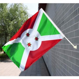 National Country Burundi wall mounted flag with pole
