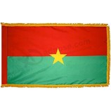 burkina faso flag with gold fringe for ceremonies, parades, and indoor display (4'x6')