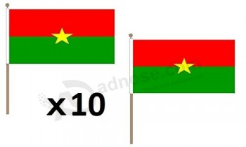 burkina faso flag 12'' x 18'' wood stick - burkinabé flags 30 x 45 cm - banner 12x18 in with pole
