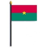 Burkina Faso Flag Rayon On Staff 4 in. x 6 in.