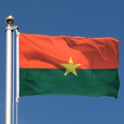 tela de satén impresa seda de alta calidad al por mayor de 3x5 pies bandera nacional burkina faso