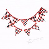 red and white Racing squares Checkered string flag