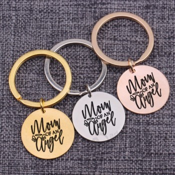 keytag Mom Of An angel jewelry memorial souvenir miscarriage infant loss memory Key chain keyrings accessories metal Key holder