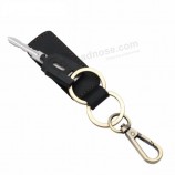 Vintage Genuine Leather Key Holder for Men Cowhide Tag Plated Bronze Hook Key Holder Handmade Simple Car Key Holder