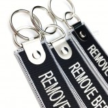 Customized tag flights ribbon car woven key tag for wholesale