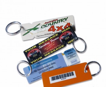 cmyk color printed custom business key tag key fob PVC keychain