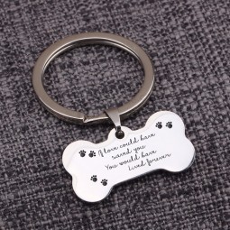 Keytag Key Holder Dog Lover Bag Charms Love Could Have Saved You Lived Forever Chaveiros Key chain Bone Shaped Keyring Letter