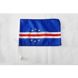 Cape Verde Car Flag 18'' x 12'' - Cape Verdean Car Flags 30 x 45cm - Banner 18x12 INCHES Plastic Stick
