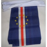 Cape Verde 6 Meters Bunting Flag 20 Flags 9'' x 6'' - Cape Verdean String Flags 15 x 21 cm