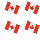 Canadá mão pequena pequena bandeira resistente ao desbotamento para a copa do mundo
