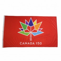 canadá aniversário de 150 anos bandeira de poliéster impressa em 3x5 pés