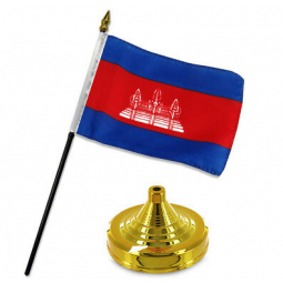 aangepaste Cambodja land autoraam vlag met houders