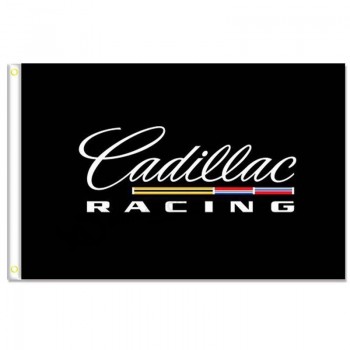 凯迪拉克赛车旗帜横幅3x5ft 100％聚酯纤维，帆布头与金属索环