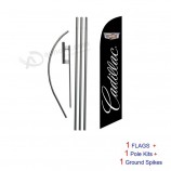 Cadillac 15ft Feather Banner Swooper Flag Kit - INCLUDES 15FT POLE KIT w/GROUND SPIKE