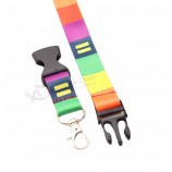다채로운 사용자 정의 인쇄 id 배지 홀더 매는 열쇠 고리 열쇠 고리 목 끈