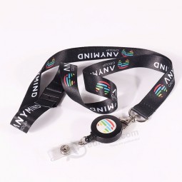 customized sublimation printed retractable key chain lanyard with full color