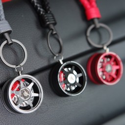 Luxury Aluminium Alloy Wheel cute keychains Fashion Brand Metal Key Ring Men Car Handbag Charms Key Chains Holder Pendant Gift Trinket