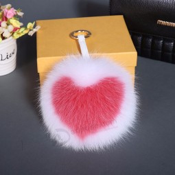 Luxury English Letters Super Big 15cm Real Fluffy Fox Fur Pom Pom cute keychains Pendant Women Handbag Bag Charms Key Holder Llaveros