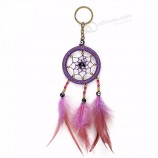 Lucky Eye Dream Catcher Keychain Handmade Feather Charms Bag Key Chain Car Pendant Wall Hanging Evil Eye Jewelry Gifts EY4981