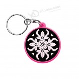 silicone material custom design rubber key chain, cheap 2D custom shaped soft PVC key chain