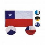 Stock world cup chile country flag 3*5ft 210D nylon embroidery chile flag