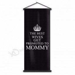 As melhores esposas Seja promovido a mamãe tapeçaria banner decoração da sala imagem da parede bandeira 45x110 cm presente de natal