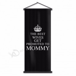 The best wives Get promoted to mommy wall hanging scroll banner living room decor wall picture flag 45x110cm christmas gift