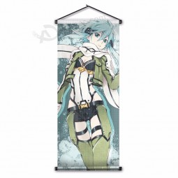 Decoração de aniversário de natal do dia das bruxas anime menina SAO shino tecido poster pendurado na parede bandeira de rolagem bandeira 45x110 cm