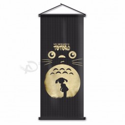 Tonari no totoro bandeira quarto pendurado cartaz dos desenhos animados anime animal bonito banner de rolagem de parede para crianças presente de aniversário 45x110 cm