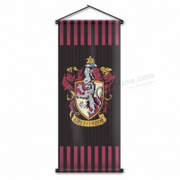 harri potter hogwarts house crestas bandera impresión personalizada gryffindor slytherin ravenclaw hufflepuff banner de desplazamiento de pared 45x110cm