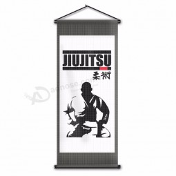 Jiu-jitsu brasileño bandera colgante de pared Jiu jitsu BJJ banner de desplazamiento nylon poliéster interior al aire libre decoración regalo bandera 45x110cm