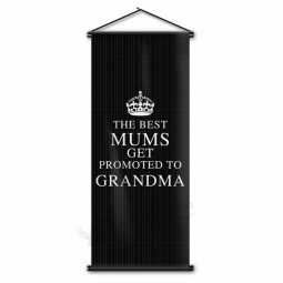 The Best Mums Get Promoted to Grandma Wall Hanging Scroll Banner Living Room Decor Wall Picture Flag 45x110cm Christmas Gift