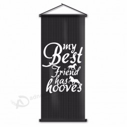 Custom Printing Words My Best Friend has Hooves Flag Room Decor Wall Scroll Quotes Unicorn Banner 45x110cm