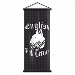 Custom Design Animal Bulldog Hound Dog Room Decor Wall Scroll Doggy Pet Hanging Flag Banner 17.7x43.3 inch with logo