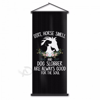 odore di cavallo sporco e cane slobber design bandiera decorazioni per la casa stampa digitale musica banda parete rotolo poliestere banner 45x110 cm