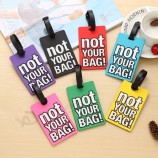 创意字母“ Not your Bag”可爱的行李牌旅行箱卡通风格时尚硅胶便携travelpro行李带