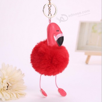 fashion cute flamingo keychain 9 color cartoon personalised keyrings for women handbag pendant Car keyring jewelry